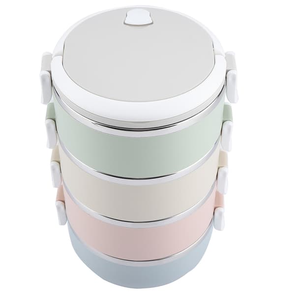 Lufttät Bento Box med Termisk Matbehållare, Lunchlåda i Rostfritt Stål med Säkerhetsspännen och Luftventil, Läckagesäker Design för Varm och