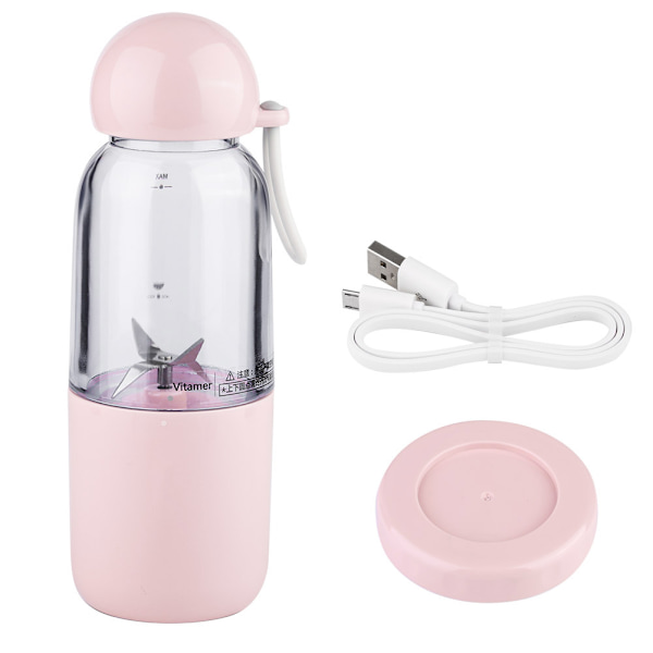 EGOGO Mini Bärbar Elektrisk Fruktjuiceblender USB Laddningsbar 7.4V (Rosa)