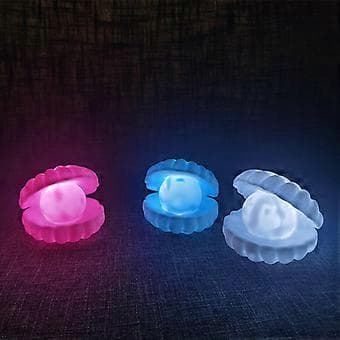 Seashell-formet Nattlampe for Barn PVC Sengelampe Nattlampe (blå, 9*10*8cm)