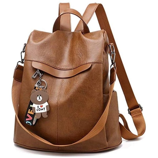 shepretty Dame Ryggsekk Anti Tyveri Skulder Bag Multifunksjonell Skolevesker 0298PU Gul