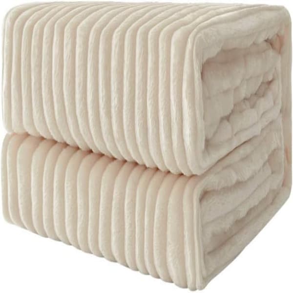 Koseteppe, tepper, sofateppe, mykt pledd, 100 x 150 cm Color: natural