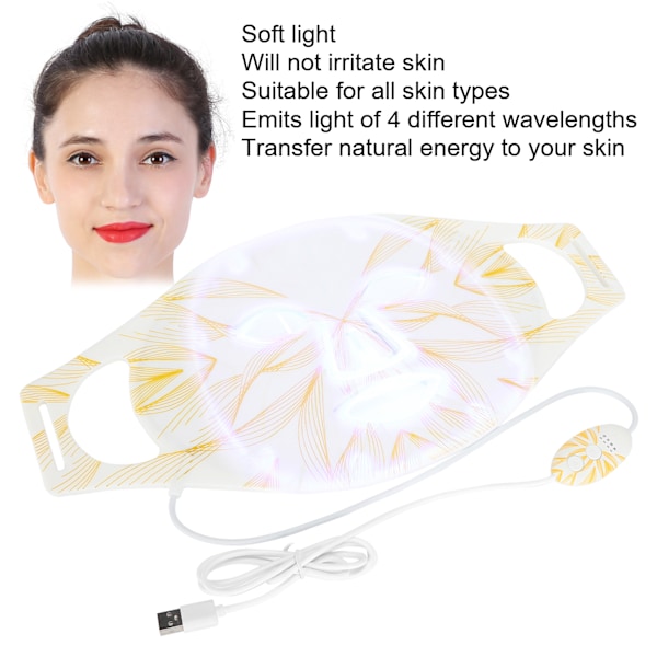 LED Ansigtsmaske LED Lys Terapi Ansigtshudpleje Ansigtsbeskyttelse til Ansigtsforyngelse Anti-Aging