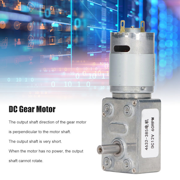 Växelmotor Turbinmaskinmaskin Självlåsande DC 12V CW CCW Växelmotor för Fönster Dörr Vinsch 60RPM