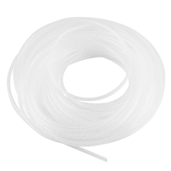 Vit Flexibel Spiral Kabelomslag Trådbindningsorganisatör Hemmakontor Sladdfodral Hylsa (8mm)