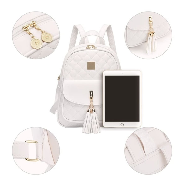 Atarni Liten Elegant Läderryggsäck för kvinnor - 3 i 1 Casual Dagssäck Ryggsäckar Handväska Modern Ryggsäck Stadsryggsäck Liten Dagsäck i PU-läder för