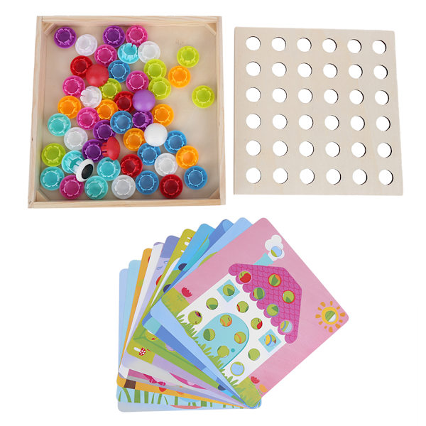 Pegbrädespel Leksaker DIY Mix Färg Pegbräde Pedagogiska Lärande Leksaker Mosaik Leksaker