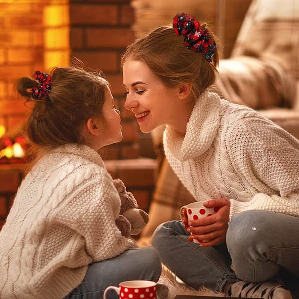 Julescrunchies til hår Scrunchie Holder Hestehale Elastikker Hårbånd Bløde Søde Scrunchy Pakke til Piger style 1