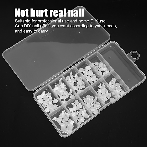 200 stk. Negletips Kunstige Små Hvide Falske Negle Flats Falsk Manicure Neglekunst Tips
