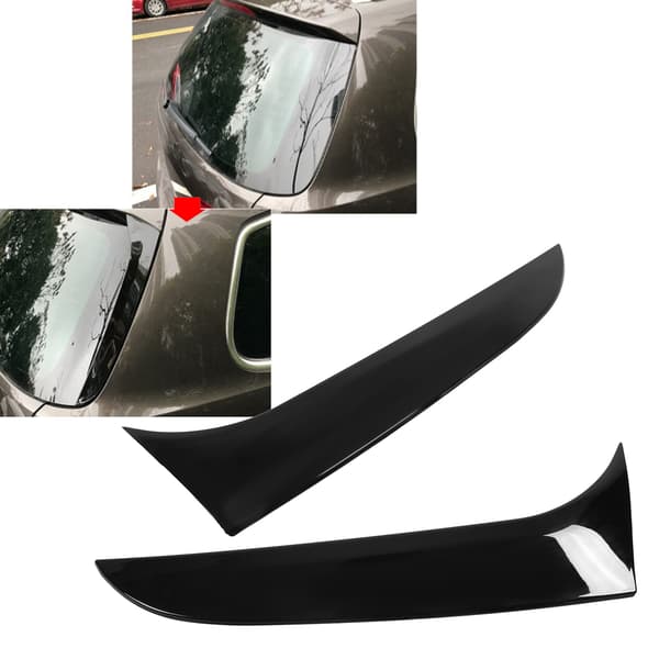 2 stk. Bagrude Sidevinge ABS Slidstærk Blank Sort Erstatning til B6 Stationcar 2005‑2010