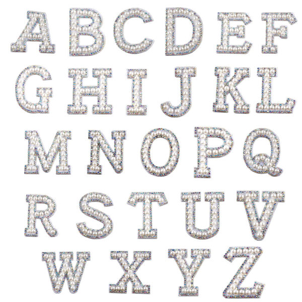 26 stk Patch A-Z Alfabet Letter Stickers til gør-det-selv-håndværksartikler