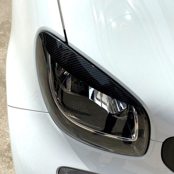 2 kpl Päävalon Kulmakarvat Vasen Oikea ABS Vaihto Benz Smart 453 Fortwo Forfour 2015‑2020 Hiilikuitu Tyyli
