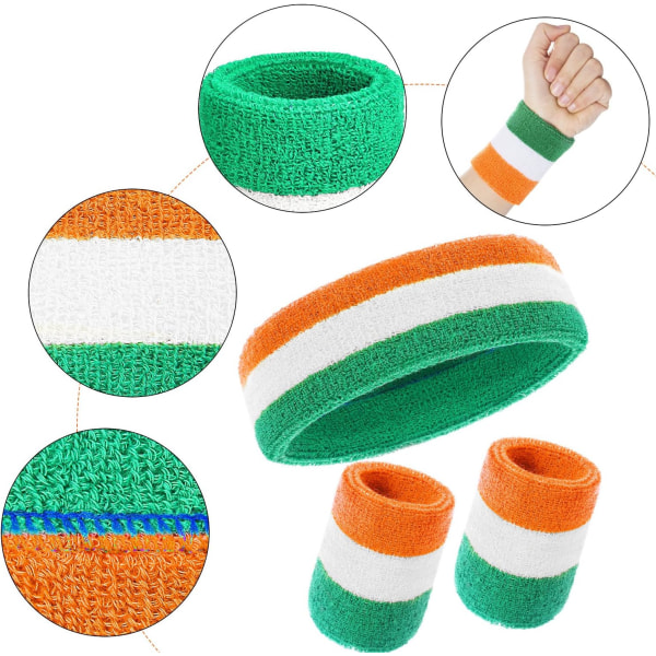 3 Pieces Sweatbands Set, Includes Sports Headband and Wrist