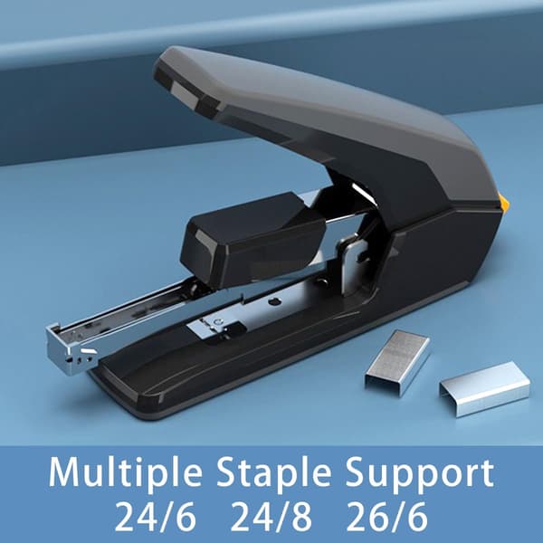 One Touch Heavy Duty stiftemaskin, kraftbesparende spakfunksjon for feilfri stifting, blokkeringssikker design sikrer problemfri bruk, frontlasting for