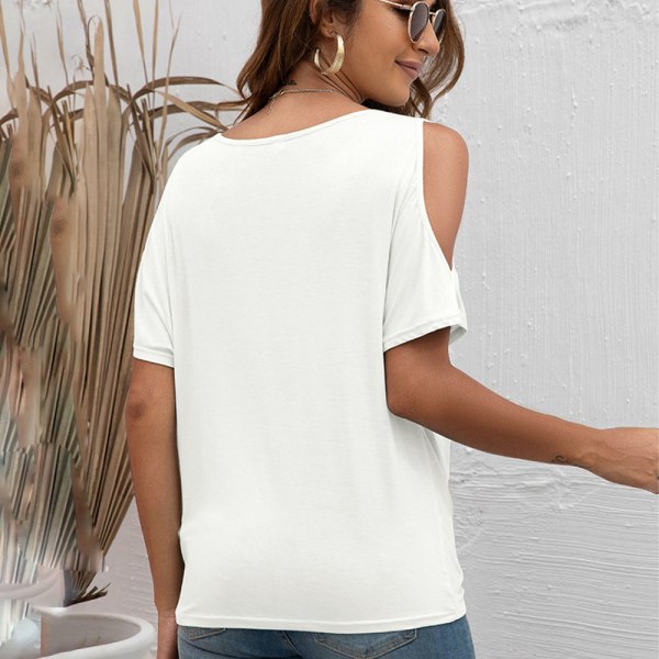 Langermet off shoulder basis-t-skjorte for kvinner