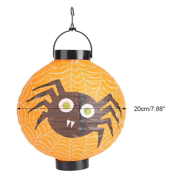 Papirlykt Hengelampe for Halloweenfest Dekor (Gul, Edderkopp)