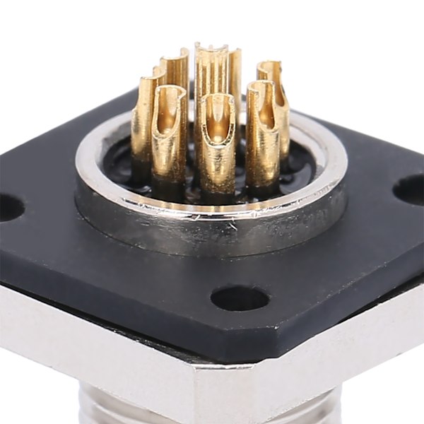 Vandafvisende Stik 8-polet Kvadratisk Flans M12 Gevind Kabel Aviation Stik M12HP8