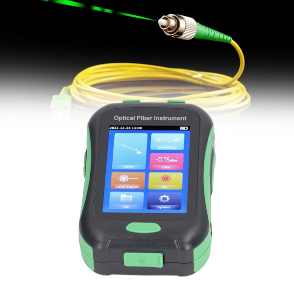 Optical Time Domain Reflectometer 1550nm 20dB 3.5in Touchable Screen OTDR Fiber Optic Tester 100‑240V EU Plug