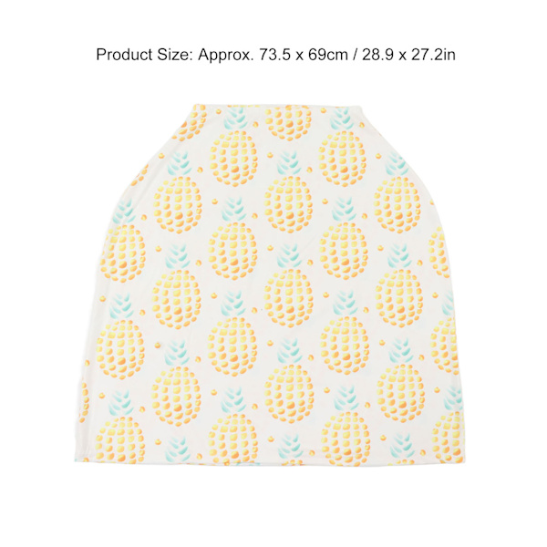 Amningsöverdrag Mjukt Andningsbart Vindtätt 4 i 1 Multianvändning Baby Amningsöverdrag för Babybil Stor Ananas