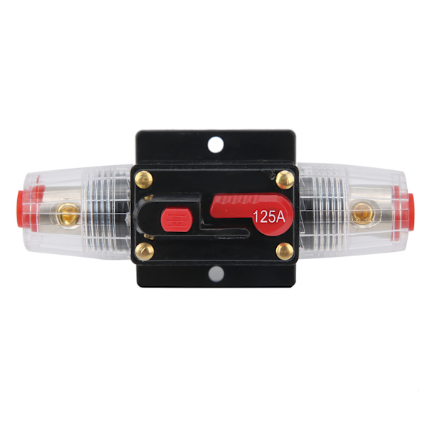 12-24V 125A Stereo Audio Sikringsbryter Selvtilbakestilling Sikring Inline Holder for Bil Båt