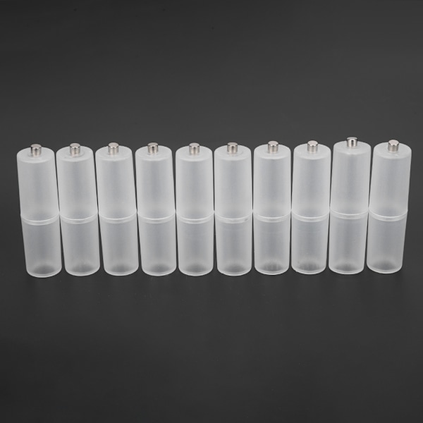 10 stk. AAA til AA Batteri Konverter Adapter Batteri Holder Etui Switcher Transparent