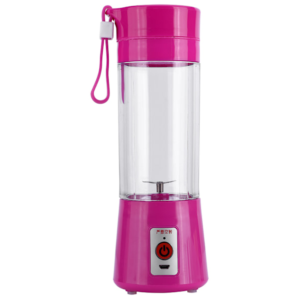 380ML Bærbar Oppladbar USB-juiceblender Fruktjuiceekstraktor Håndholdt Flaskekopp Rose Rød