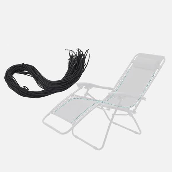 Udskiftningssæt til stolvæv, bungee-elastiksnor med metalklips til foldbare lounge- og lænestole, høj elasticitet Oxford-kerne universal pasform