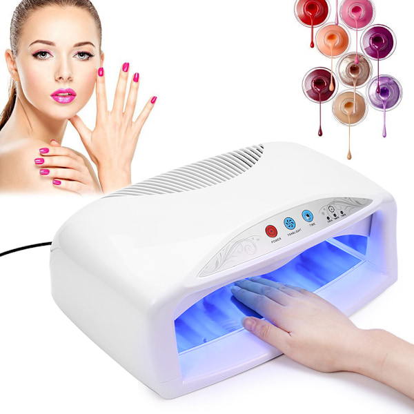 54W UV-nagellampa för snabb torkning av gellack med fläkt och timerinställning, US 110V
