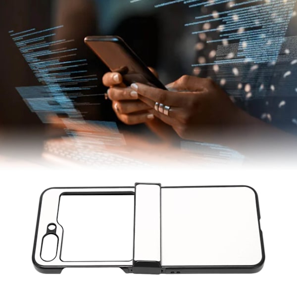 Litchimönstrat Mobiltelefonfodral i Syntetiskt Läder Vikbar Skärm Mobiltelefon Skyddsfodral för Galaxy Z Flip 5 Fodral Vit