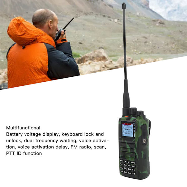 1,4 tuuman näytöllinen langaton 2-suuntainen radio 10W kaksoiskaistainen UHF VHF IP68 vedenkestävä walkie talkie AC100‑240V AU-pistoke