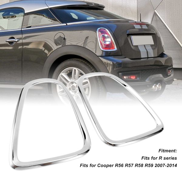 2 stk Baklysklokke Dekk Trim Baklykter Ramme Ringer Bezel Klistremerker Vakt for Cooper R56 R57 R58 R59 2007‑2014 Belegg Farge