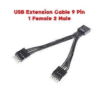 10CM USB Bundkort Kabel USB Header Forlængerkabel 9Pin 1 Hun til 2 Han Y Splitter Kabel 10cm