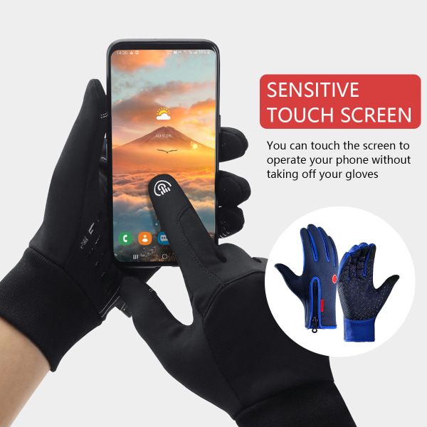 Vinterhandsker Touch Screen Varme Handsker, Vindtætte Cykling