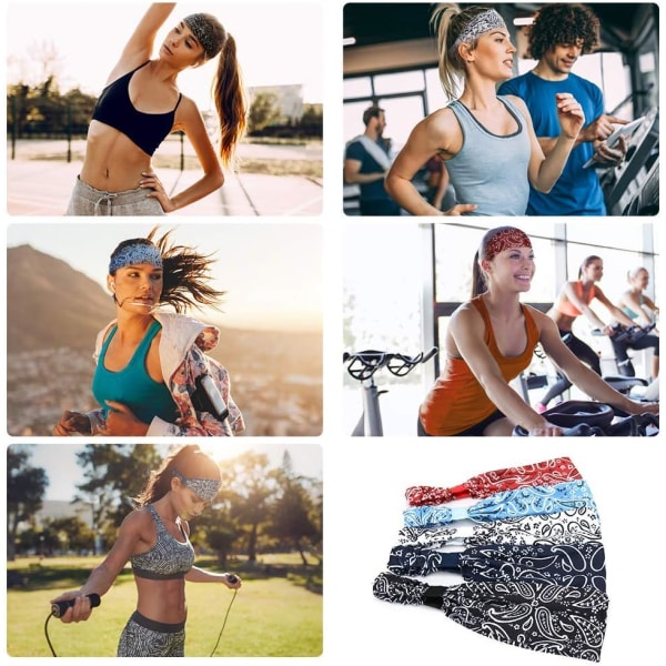Träningspannband för kvinnor, Yoga löpning Sport svettband breda