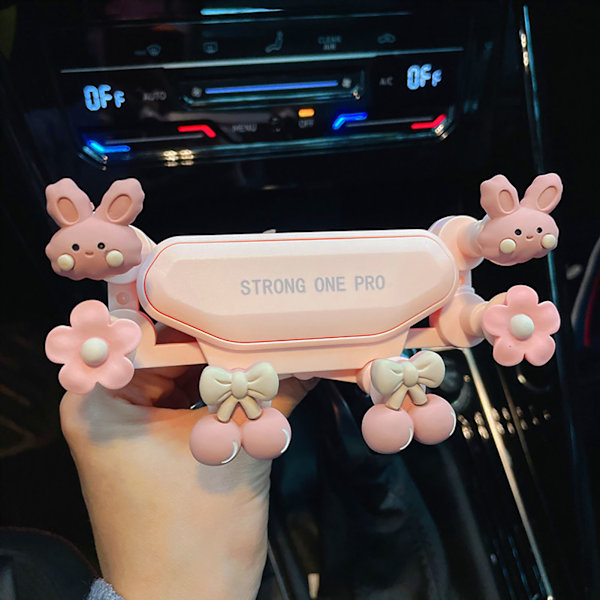 Sød Telefonholder Stødsikker Lav Støj Fleksibel Komfortabel Berøring Universal Navigation Telefonholder Passer til IOS 4 til 7 tommer Pink Sød Kanin