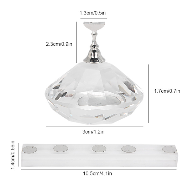 Neglekunst Display Øvelsesstativ Magnetisk Negle Fingernegl Tip Holder Manicure Sæt Værktøj6#