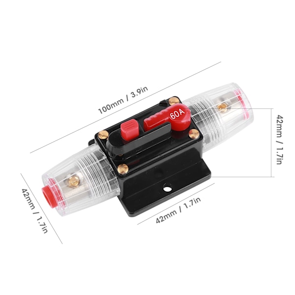 Automatisk Nulstillings Sikringsholder Switch Forstærker Bil Lastbil Lyd Modificering 12V 60A