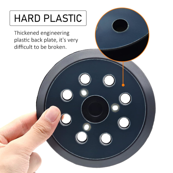 Kostnadseffektiv sliprondell för excenterslip, hållbar konstruktion garanterar lång livslängd, mjuk gummibas reducerar vibrationer, 125 mm diameter ger precision