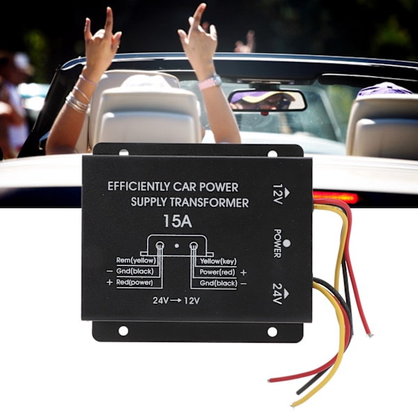 24V - 12V Buck-säädin 15A Auton Virtalähde Muuntaja 180W Jännitteen Alennin Kuorma-autoille