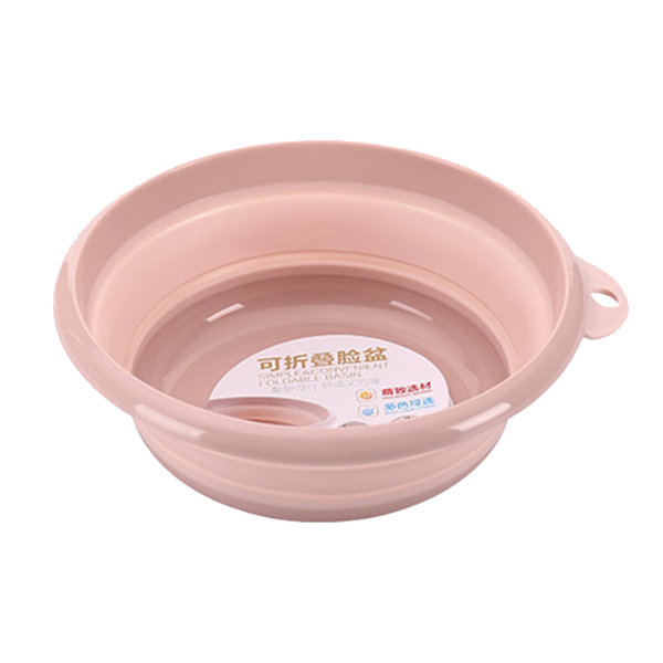 Hopfällbar Vikbar Plastbalja Bärbar Hängande Handfat för Utomhusresor Hem (Rosa S)