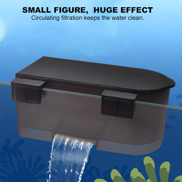 Veggmontert akvariumfilter Fisketank Eksternt filter Vannpumpe 220-240V (CN-plugg)