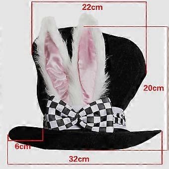 Påskehare ørehatt unisex hatt hodeplagg kaninhatt hodeplagg utkledning svart