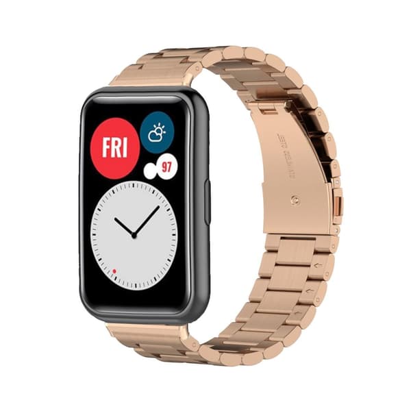 Urrem i rustfrit stål til HUAWEI Watch FIT2, Quick Release urrem i rustfrit stål med poleret finish, holdbart vævet metaldesign