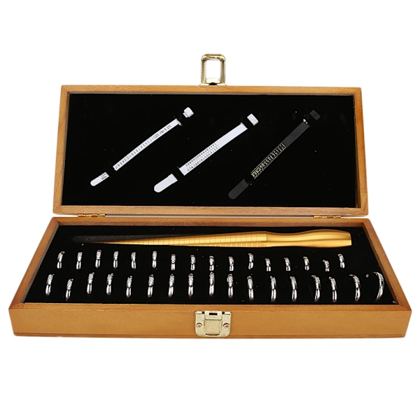 Ringemål Mandrel Stick Finger Ring Gauge Måleverktøysett Hongkong Størrelse