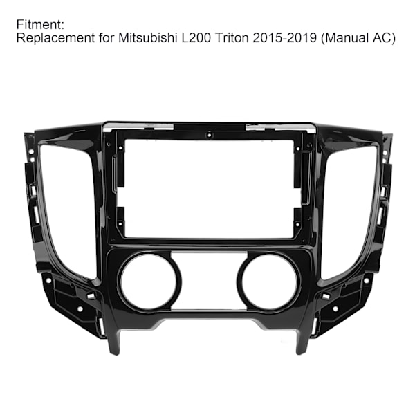 2DIN Bilstereo Radio Fascia Navigation Panel Trim Ersättning för Mitsubishi L200 Triton 2015‑2019 Manuell AC