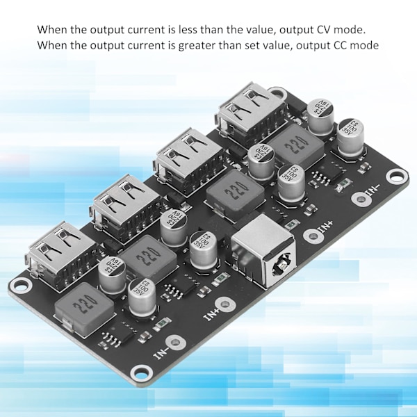 Buck-omvandlare 4-kanals USB 6‑32V till 3‑12V Snabbladdning DC-strömförsörjningskort