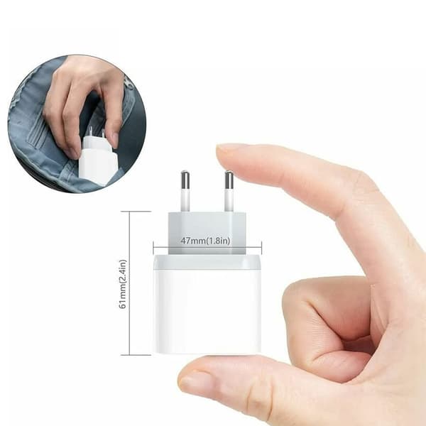 20W iPhone-laddare med kabel - PD3.0 snabbladdning i EU