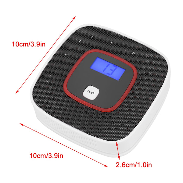 LCD CO Hiilimonoksididetektiohälytin Sensori Myrkyllisen Kaasun Analysaattori Ihmisäänen Ohjeistus Testaaja