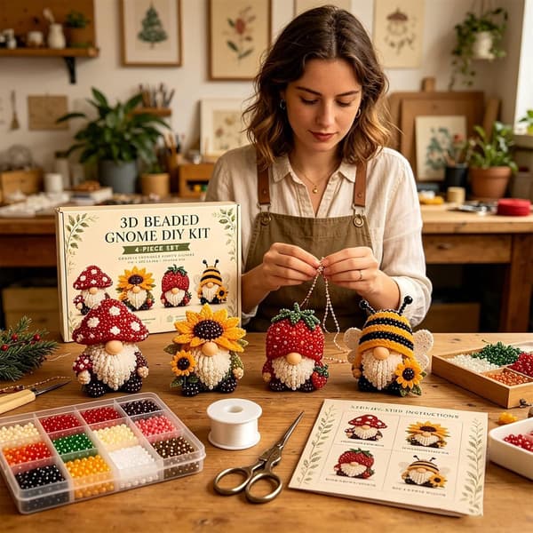 Dverg Håndverkssett, DIY Perlesett Egnet for Barn, Tenåringer og Voksne - D