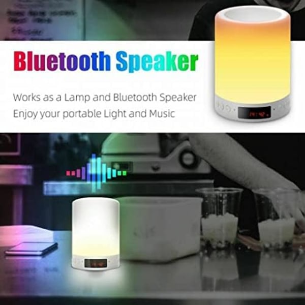 Musikrytmer, Väckarklocka Bluetooth-högtalare för väckning, Ljud och ljus, Portabel för utomhusbruk, Cool present till tonåringar