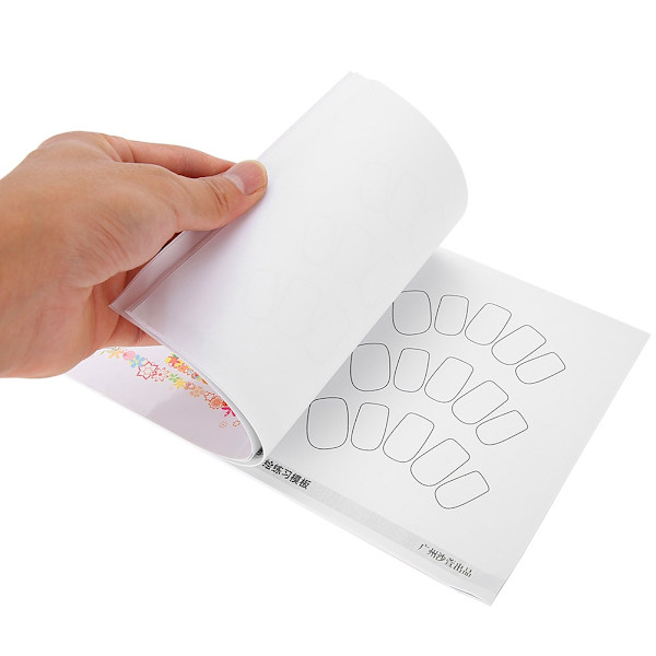 Nagelkonstövningspapperbok Färgad Ritning Målningsövningsmall Manikyrverktyg 01#